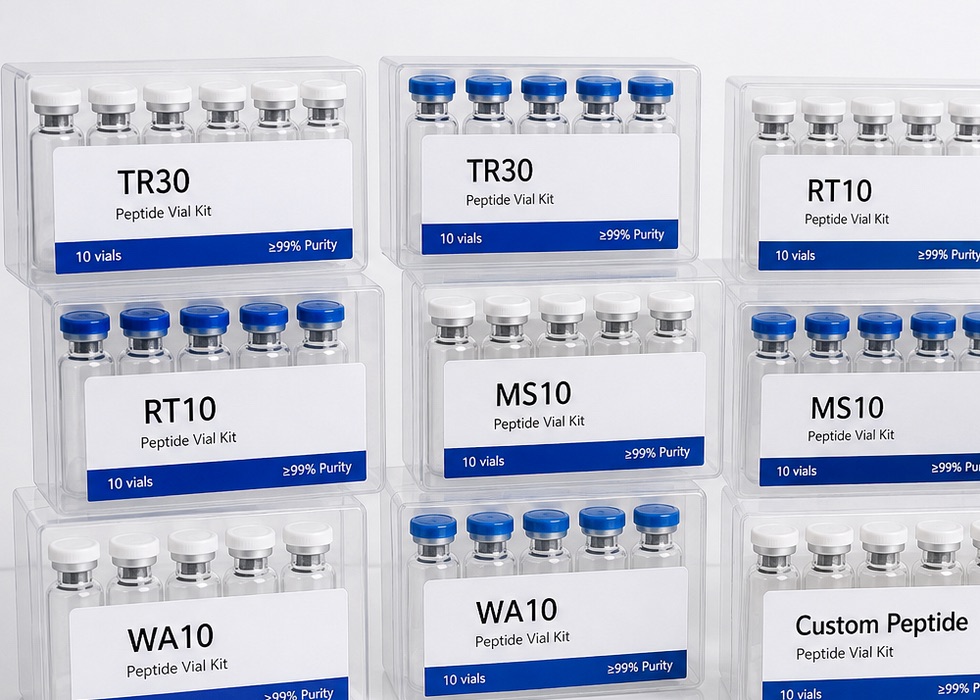 Custom peptide sequences and configurable vial programs.